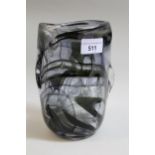 Whitefriars streaky knobbly glass vase, 18cms high