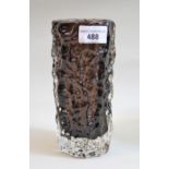 Whitefriars cylindrical Bark vase in cinnamon, 18.5cms high