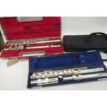 French cased flute, and a 1960's/70's Italian cased flute by Rampone & Cazzani Red cased is well