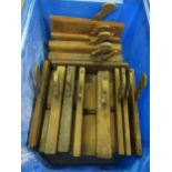 Quantity of various wooden moulding planes