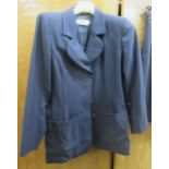 Yves Saint Laurent Rive Gauche, ladies navy blue wool jacket with matching skirt, with original