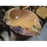 20th Century naturalistic carved and turned wooden bowl