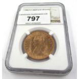 Elizabeth II 1967 penny, NGC graded