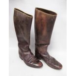 Pair of brown leather riding boots