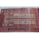 Small Turkish prayer rug, 135cms x92cms, together with a Belouch prayer rug, 150cms x 90cms