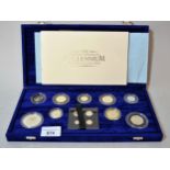 Cased United Kingdom millennium silver coin proof collection by the Royal Mint, with original