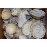 19th Century English white and gilt decorated part tea service including a teapot