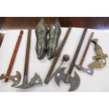 Replica Omani Khanjar dagger, together with a quantity of replica axes etc.