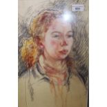 Sarah Hollebone, pastel drawing ' Marianna ', 39cms x 25cms, gallery label verso, together with an