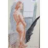 Paul Maze, signed pastel drawing, female figure study, 31cms x 18cms Overall in good condition but a