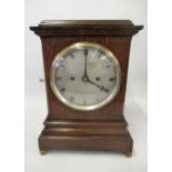 19th Century oak bracket clock, the circular silvered dial inscribed C. Lupton, London, with Roman