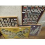 Four framed sets of original cigarette cards