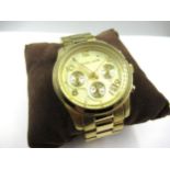 Michael Kors, gold plated quartz wristwatch in original box