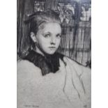 William Lee Hankey, signed etching ' Marie Helen ', inscribed to Edith and dated 1923, blind stamp