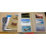 Small quantity of various postcards of aircraft and a small quantity of various stamps