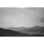 George Percival Gaskell, artist signed etching, a mountainous lake scene, 22cms x 30cms, framed