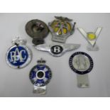 Quantity of various car badges, including AA and two small bore National Rifle Association car