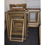 Collection of fifteen various 19th Century and later picture frames, the largest with 61cms x