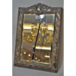 Early 20th Century Birmingham silver dressing table mirror with embossed stylised floral