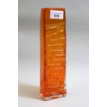 Whitefriars tangerine glass totem vase, 26.5cms high In good condition, no damages