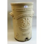19th Century Morris's patent stoneware circulating filter, inscribed Haymarket London (at fault)