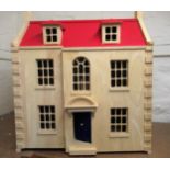 Pintoy wooden doll's house with Pintoy furniture and accessories