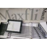 Boxed set of nine Slazenger Maxfli golf irons, one of three sets originally made for Seve