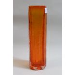 Whitefriars tall tangerine glass vase, 30cms high In good condition, no damages
