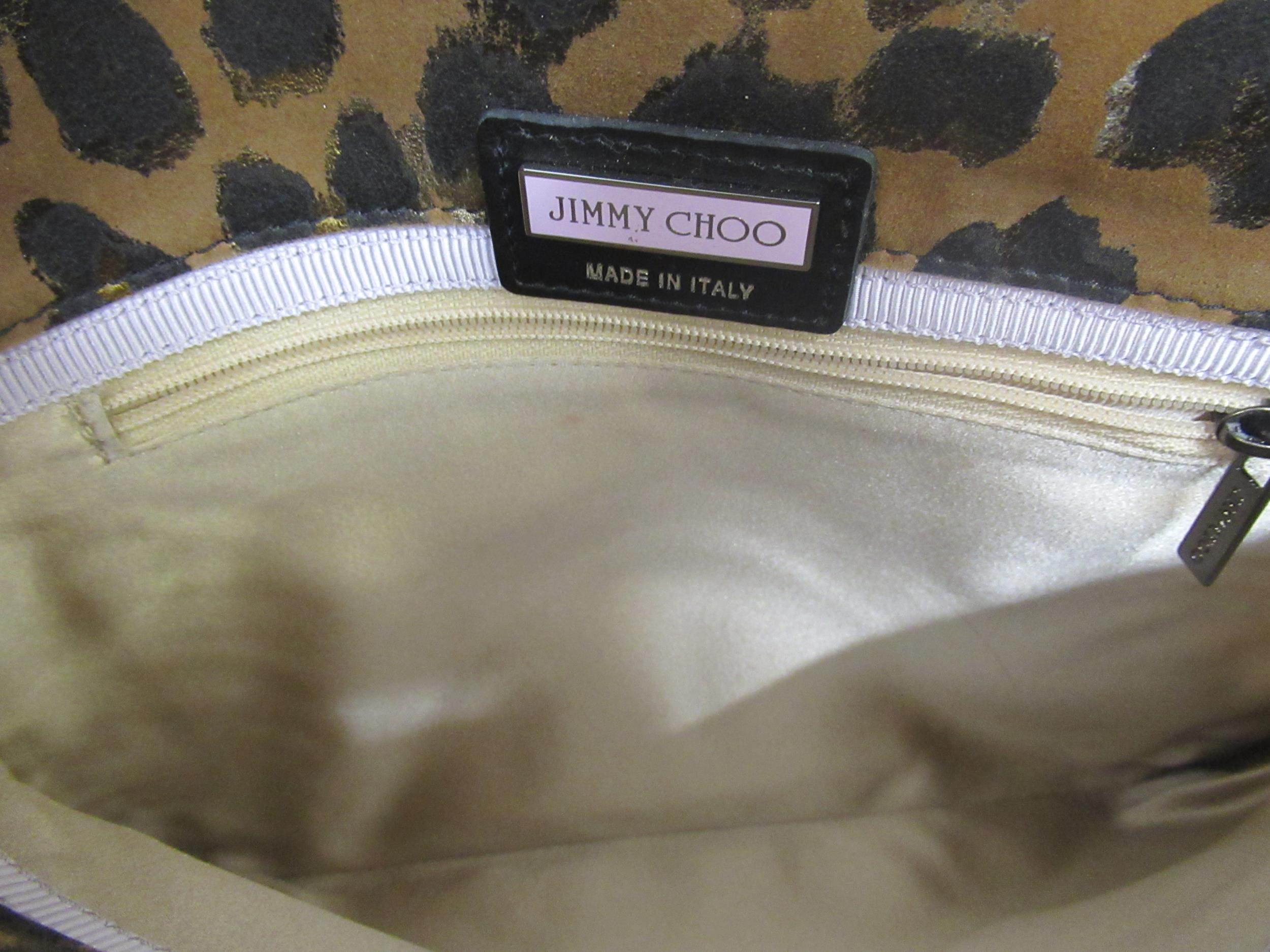 Jimmy Choo, leopard print suede envelope pouch bag with magnetic closure and detachable shoulder - Image 3 of 5
