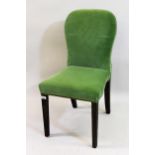 Oka Stafford pale green velvet side chair on square tapered supports