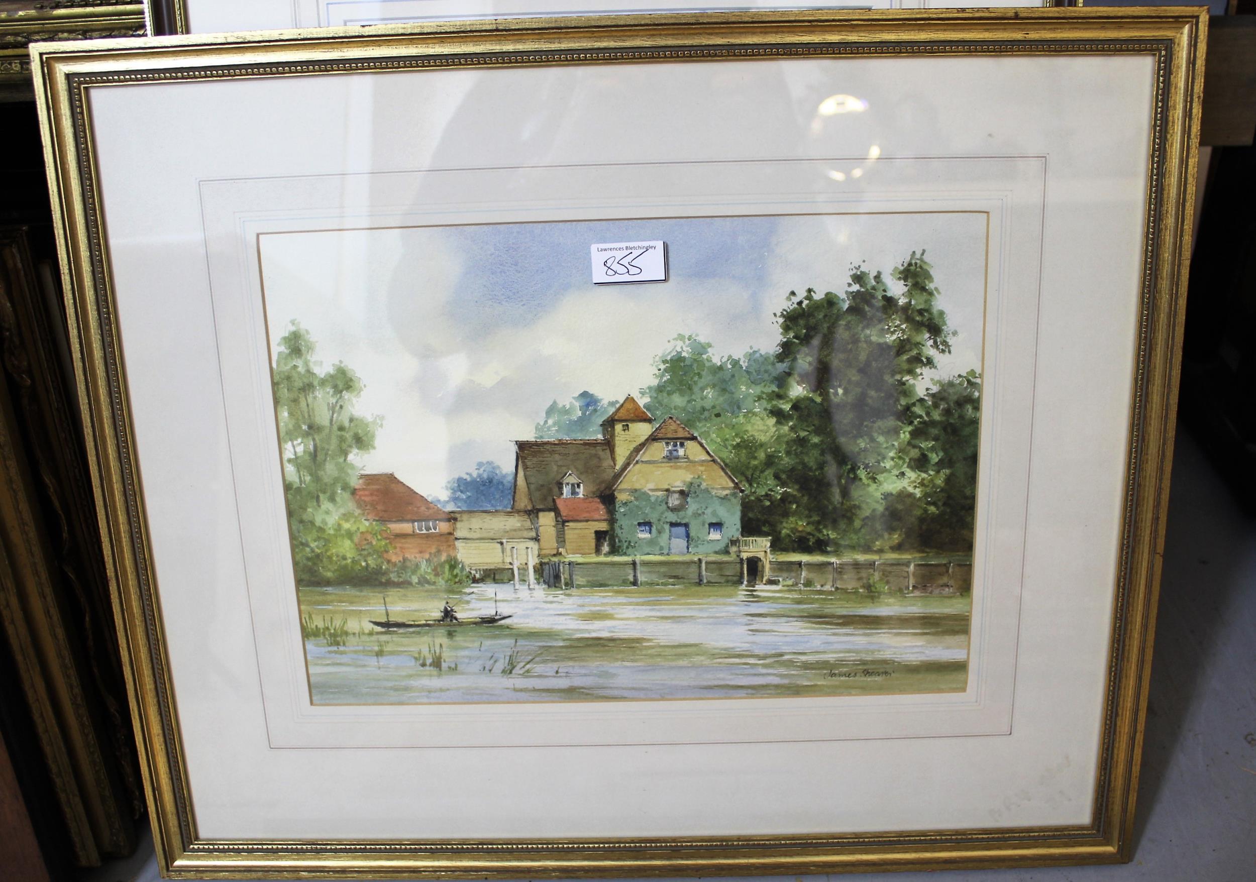 James Shearer, pair of watercolours, ' The Mill Pool, Maple Durham ' and ' Cuxham, Oxfordshire ', - Image 2 of 2