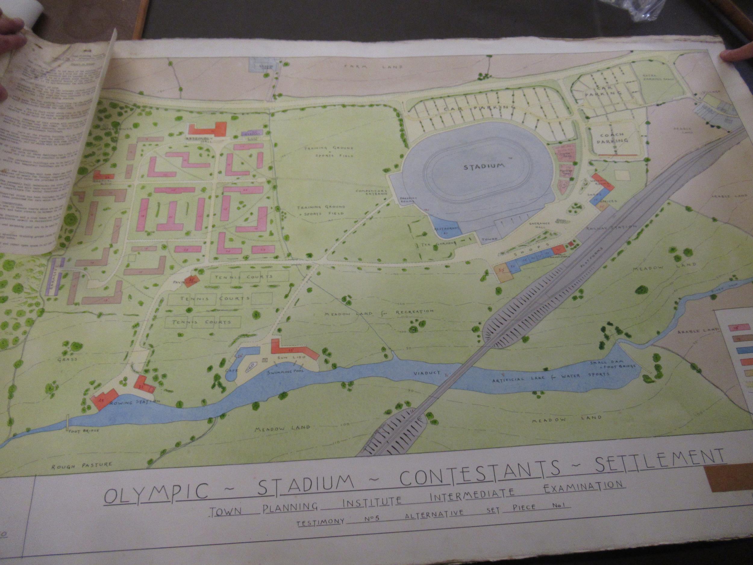 Large quantity of rolled maps and plans c1950's, including Halstead, together with various