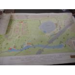 Large quantity of rolled maps and plans c1950's, including Halstead, together with various