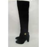 Holland Cooper, Sloane over the knee black suede boots, size 8, complete with original dust cover