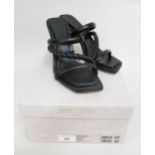 Jimmy Choo, London, Diosa black leather heeled mules, in as new condition complete with dust bag and