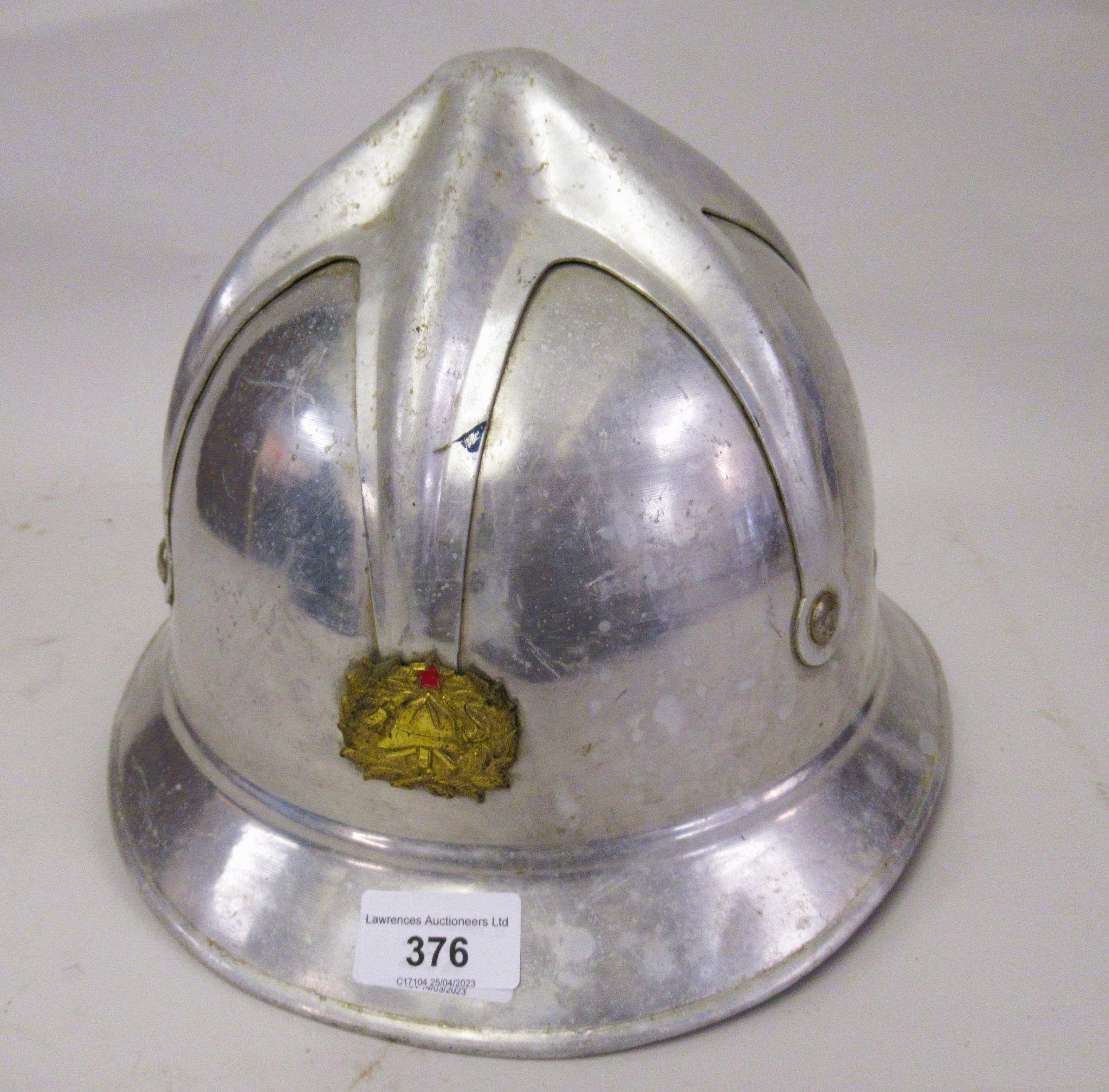 Mid 20th Century Soviet Union metal fireman's helmet
