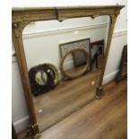 Victorian gilt composition rectangular overmantel mirror, 147cms x 145cms Estimate of £80 - 120