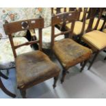 Pair of 19th Century Pugin style oak ladderback chairs