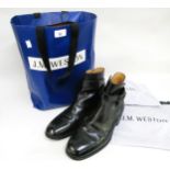 J.M. Weston, pair of gentleman's black leather Jodhpur boots, complete with dust covers No size