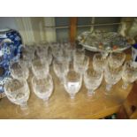 Quantity of Waterford Colleen pattern various drinking glasses 12 x 12cm high 12 x 11cm high Good