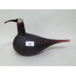 Oiva Toikka, for Iittala glass figure of a curlew, 31cms wide Some crazing to the head, small