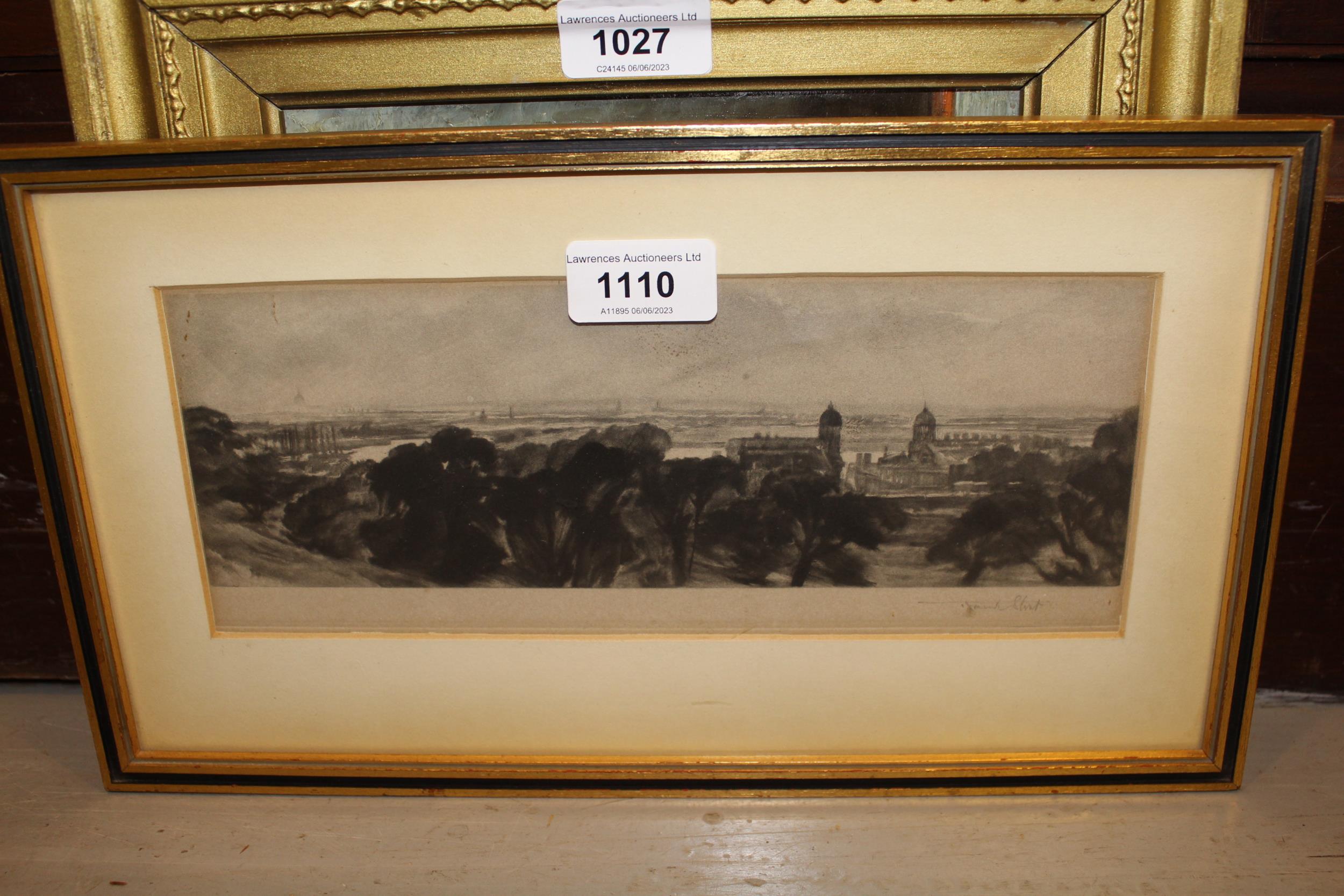 Frank Short, small signed etching, view of London, together with a quantity of other miscellaneous - Image 2 of 3