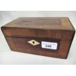 Small 19th Century mahogany and crossbanded money box