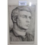 Alphonse Legross, pair of signed etchings, portraits, signed in pencil by the artist, 28cms x