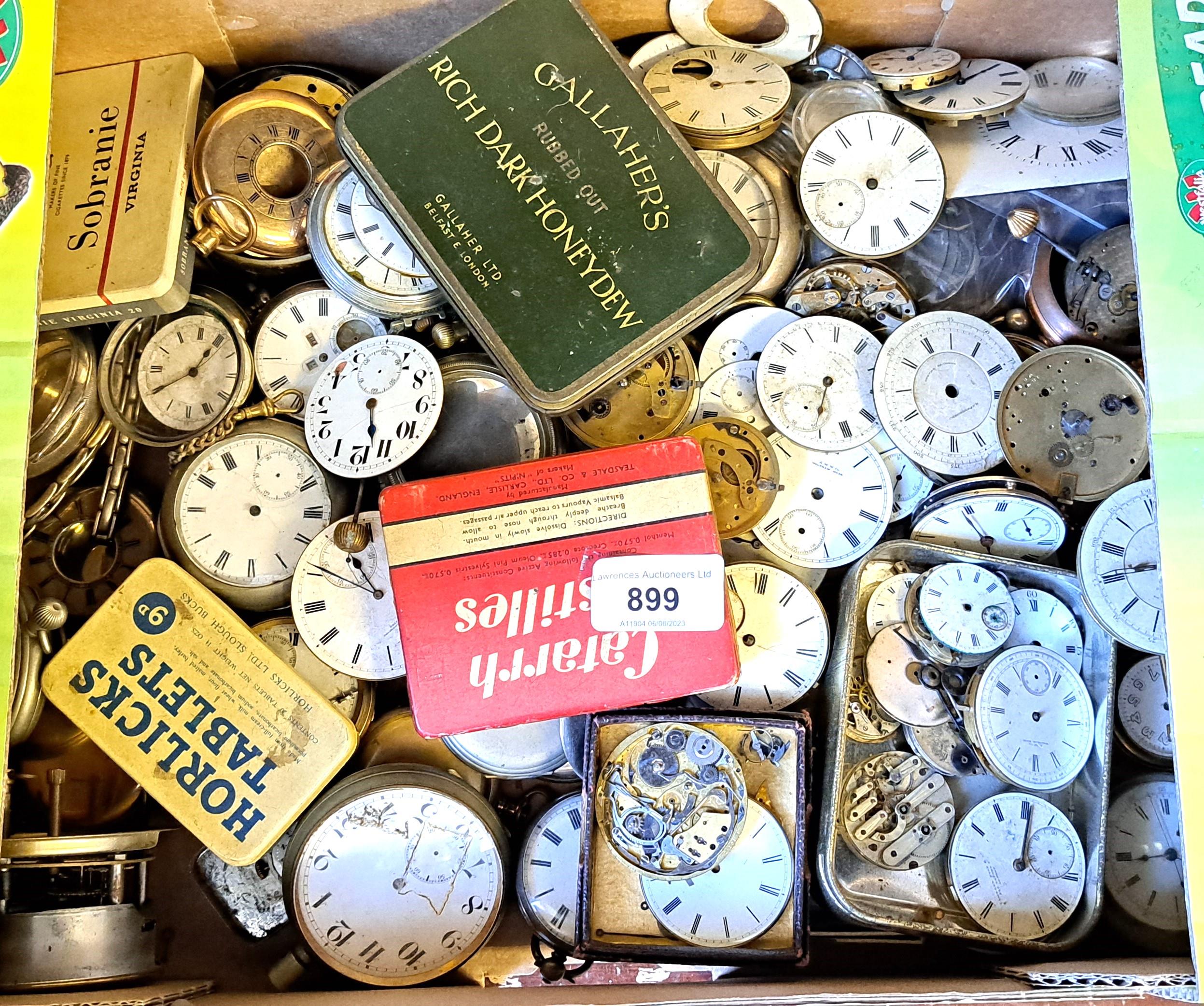Large quantity of 19th & 20th Century pocket watch movements (for restoration and spares)