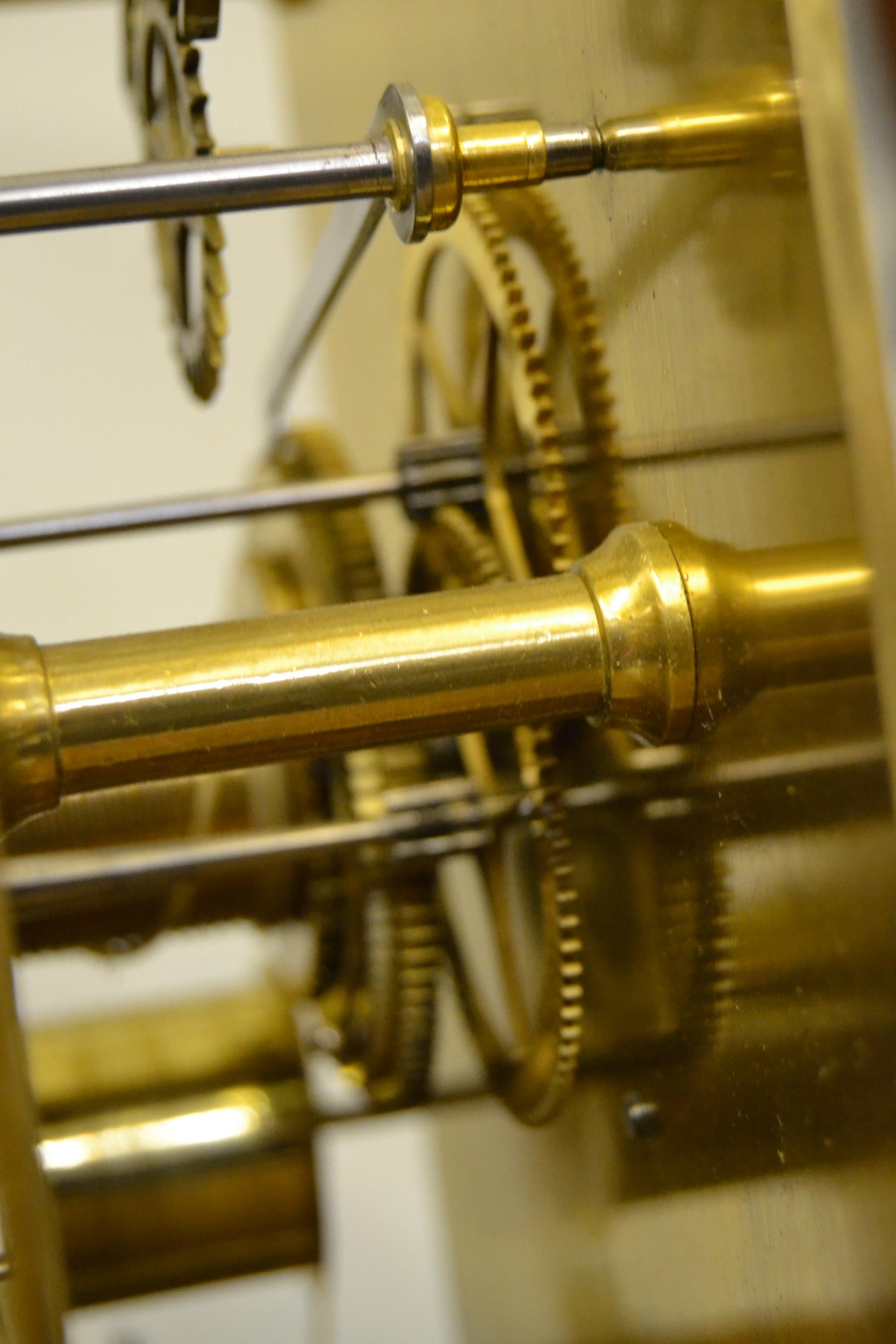 Fine oak regulator wall clock by J.W. Benson, Ludgate Hill, the circular silvered dial with Arabic - Image 6 of 20