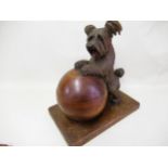 Anri Italian carved wooden dog tobacco jar