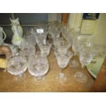Royal Brierley cut crystal part suite of drinking glasses