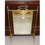 Neo Classical brass mirror inset firescreen 78cm high x 55cm wide Good condition