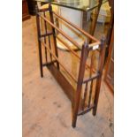 Arts and Crafts oak towel rail with spindle turned side supports